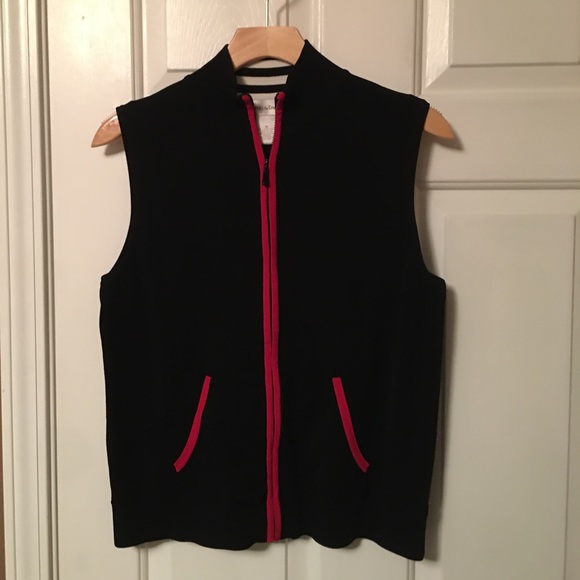 DRAPER's & DAMON'S Women’s Y2K 90’s Vintage Dress Vest Fitted Black Red Piping M - Picture 1 of 7